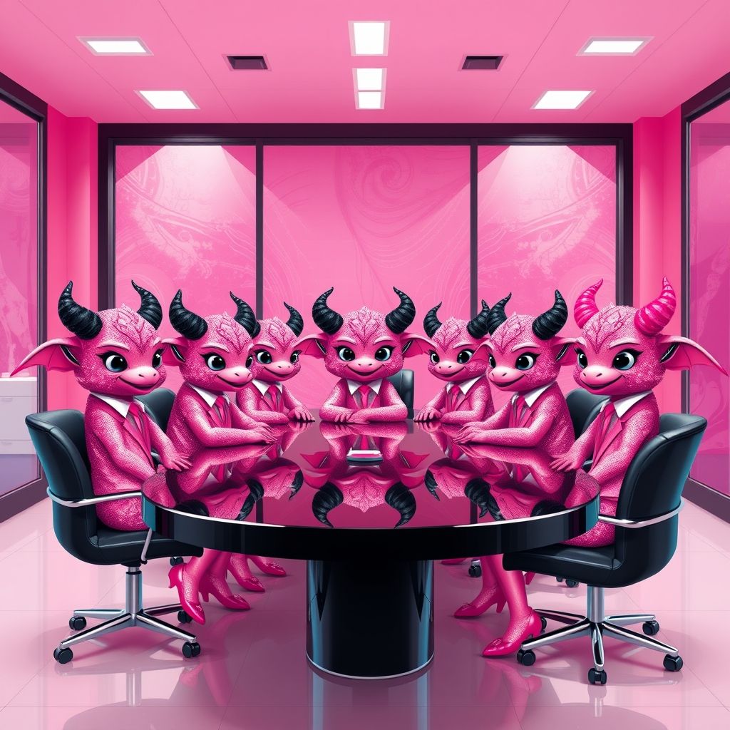 Demon Team Meeting in Pink Hell